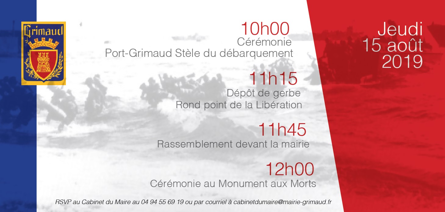 Invitation : Cérémonies de commémoration du débarquement de Provence 