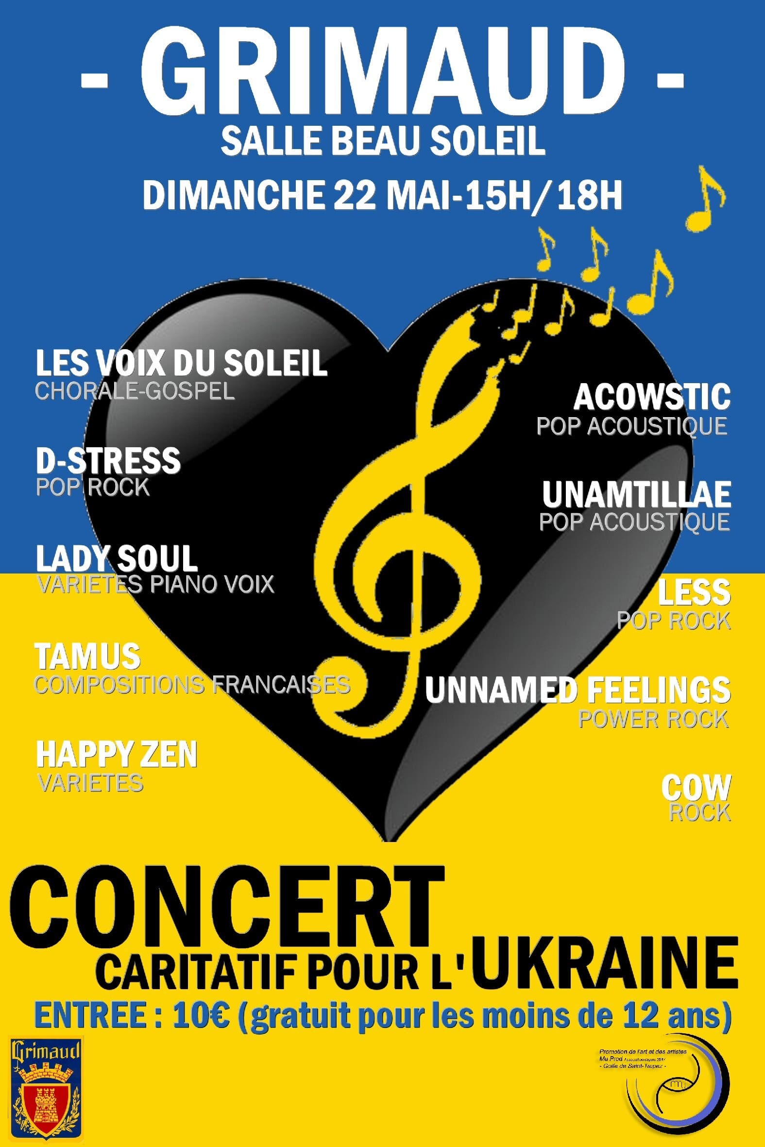 Dimanche 22 mai 2022 à 15h00 : concert solidarité Ukraine