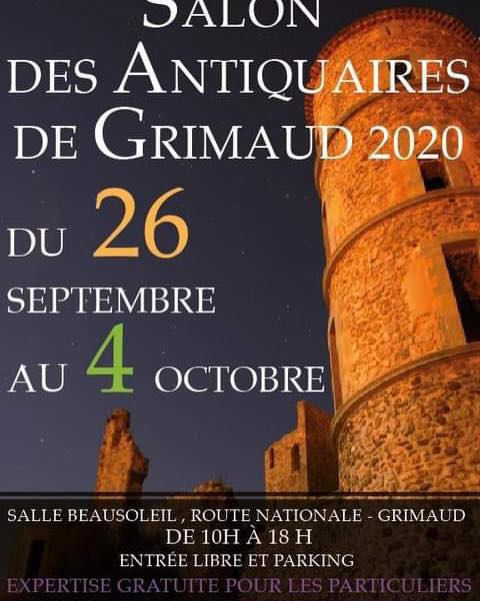 1er salon des antiquaires de Grimaud du samedi 26 septembre au dimanche 4 octobre 2020
