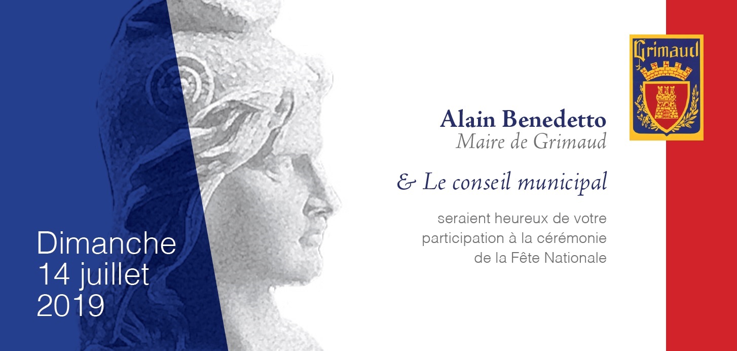 Invitation : Cérémonie de la Fête Nationale 14 juillet 2019