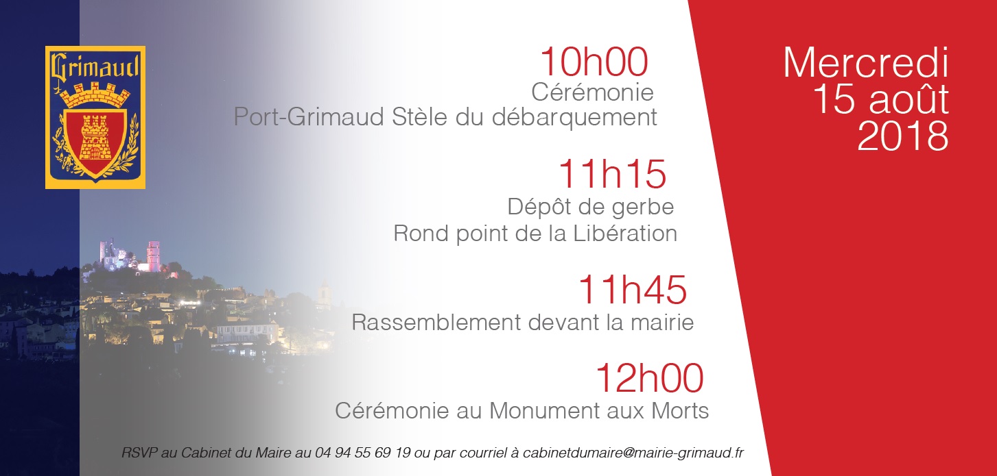 Invitation : Cérémonies de commémoration du débarquement de Provence 