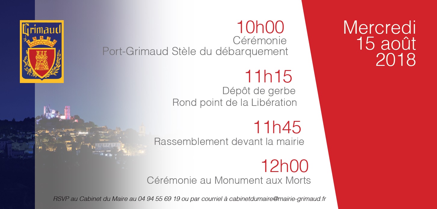 Invitation: Ceremonies commemorating the landing of Provence