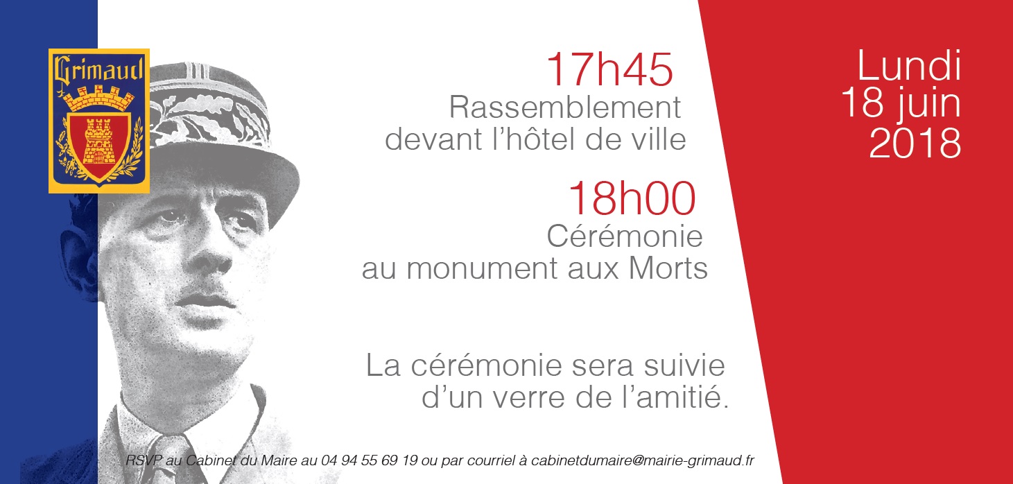 Invitation: 78th anniversary of General de Gaulle's appeal