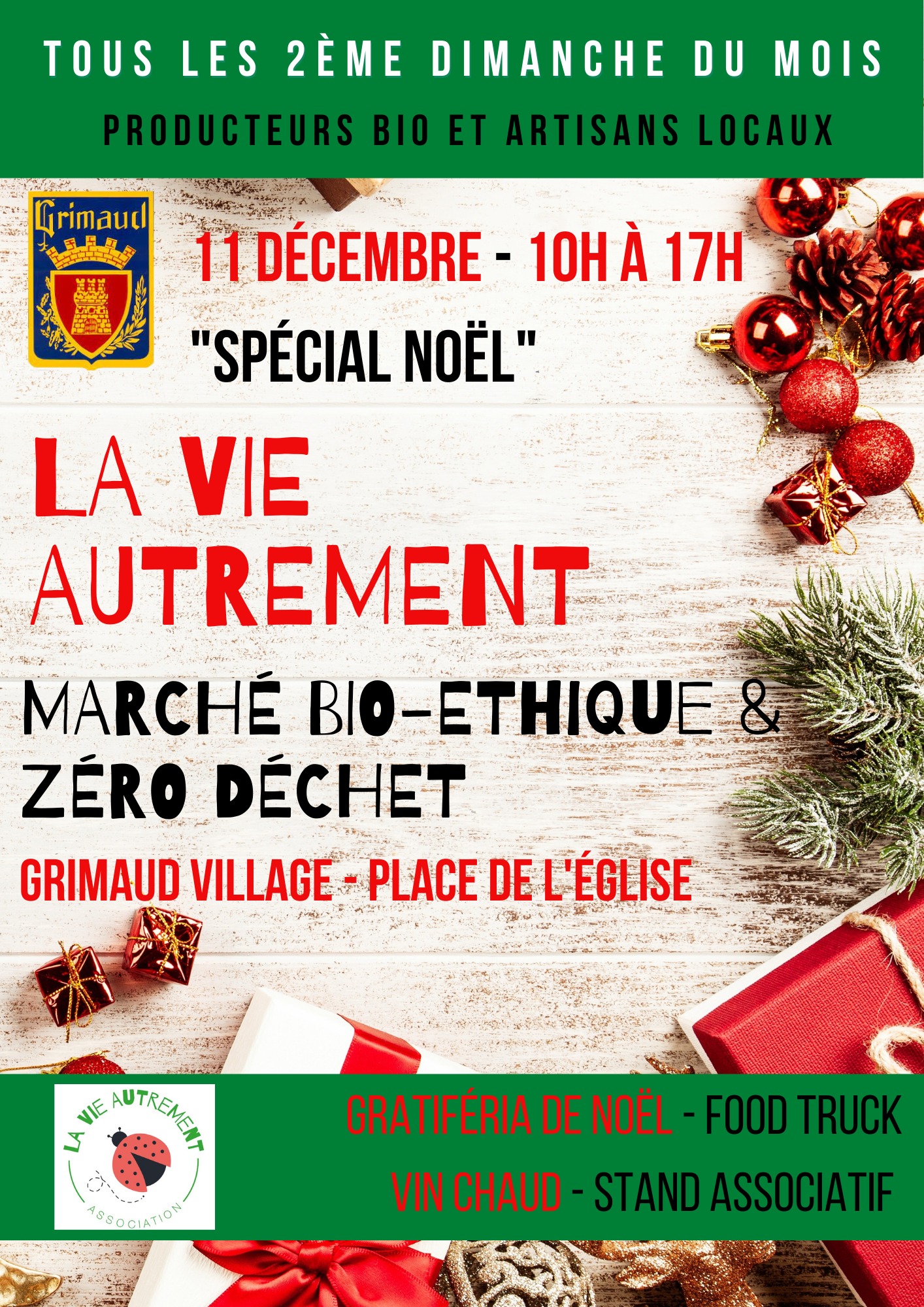 Dimanche 11 décembre 2022 - marché bio place de l'église