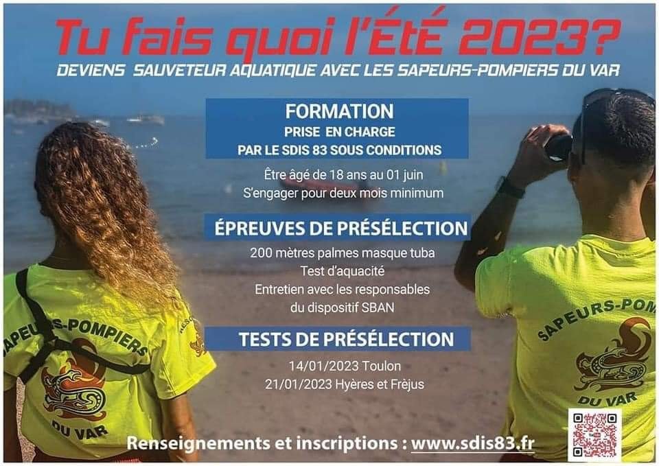 Recrutement des surveillants de baignade saison 2023 