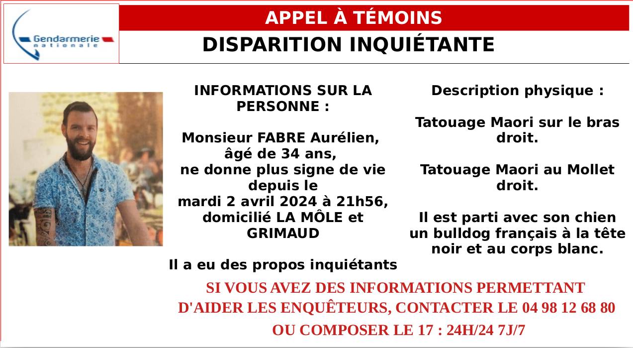 Mercredi 03 avril 2024 : appel à témoins