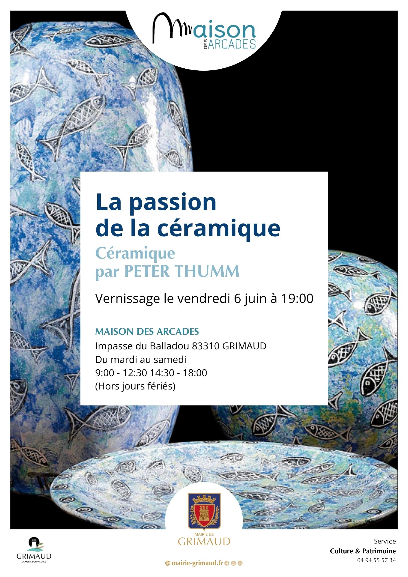 Vendredi 6 juin : vernissage de l’exposition de céramique de Peter Thumm