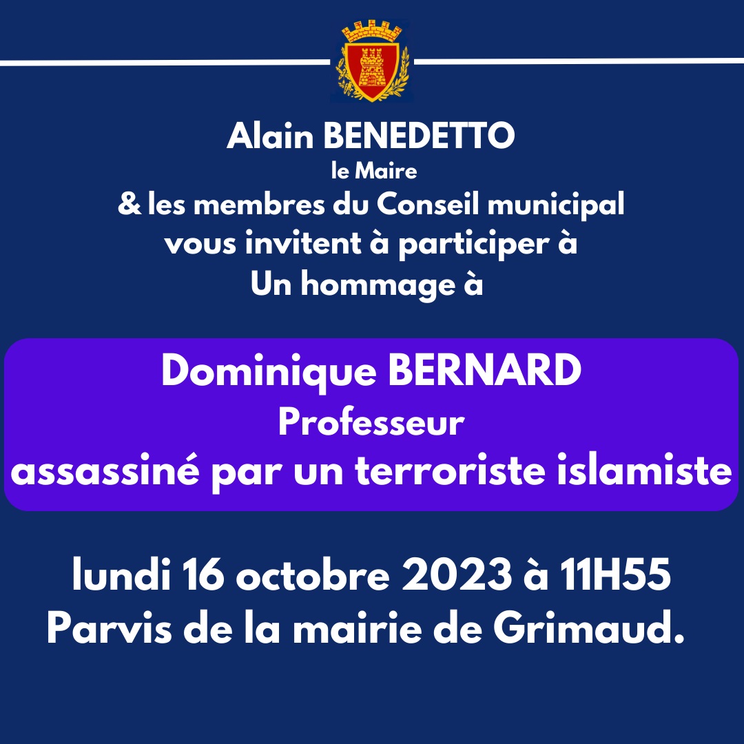 Monday October 16, 2023 - Tribute to Dominique BERNARD, murdered professor