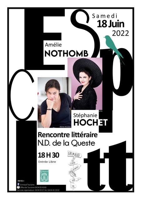 Samedi 18 juin 2022 à 18h30 - Escapade littéraire avec Amelie NOTHOMB & Stéphanie HOCHET 