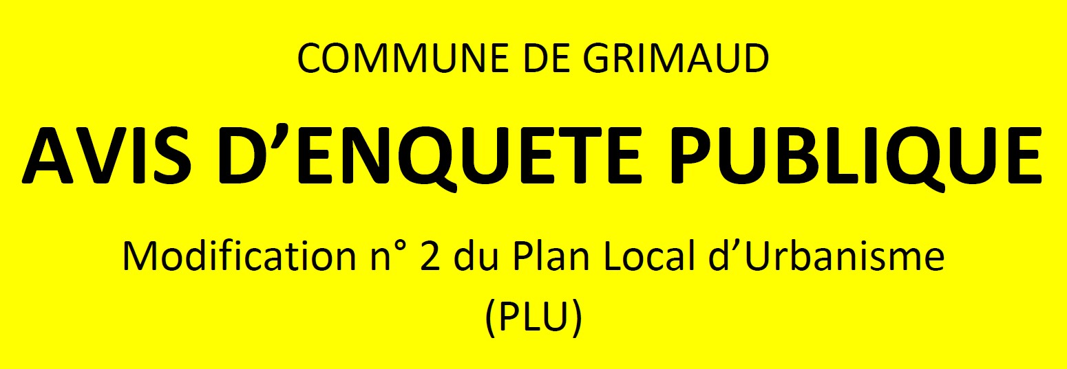 Avis d'enquête publique : Modification n°2 du PLU 