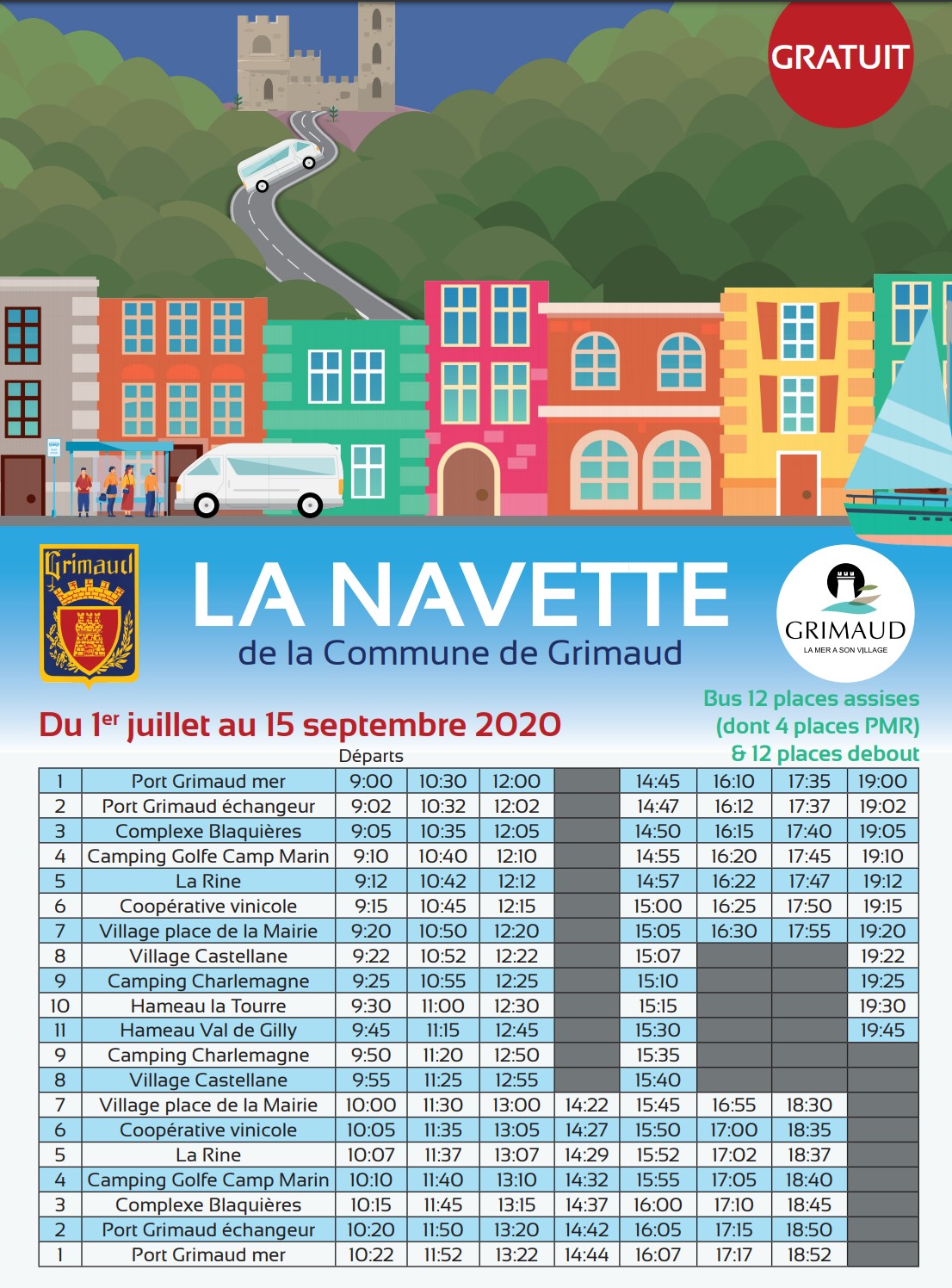 Nouveau : transport public communal du 1er juillet au 15 septembre 