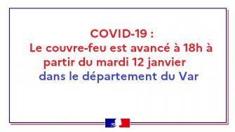 COVID-19 : Couvre-feu à 18h dans le Var à compter du mardi 12 janvier