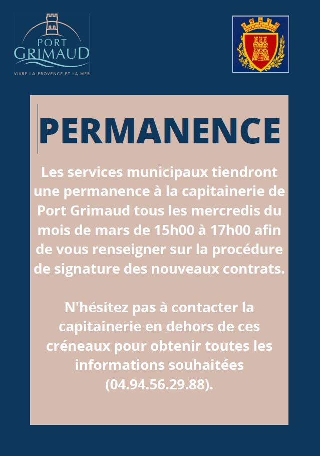 Permanence Port Grimaud : signature des contrats