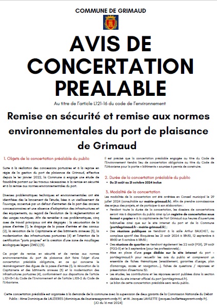 Avis de concertation préalable 