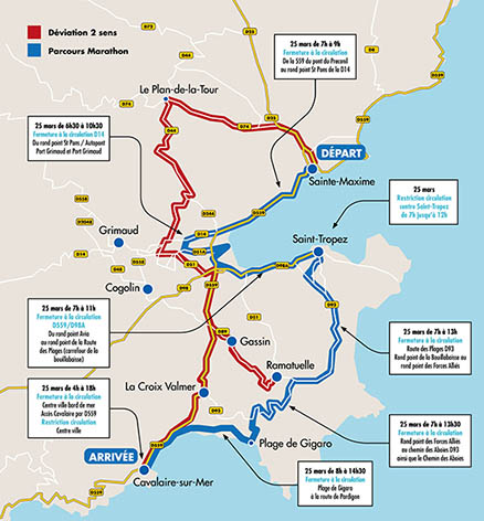 Marathon: modification of the traffic plan in Grimaud on March 25th