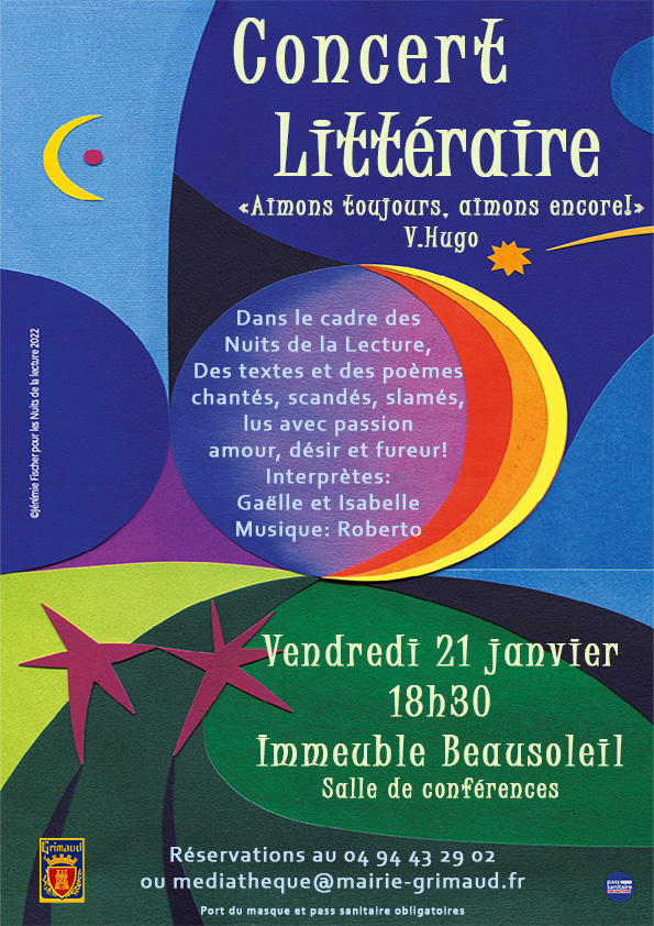 Vendredi 21 janvier 2022 à 18h30 : Nuit de la lecture - concert littéraire 