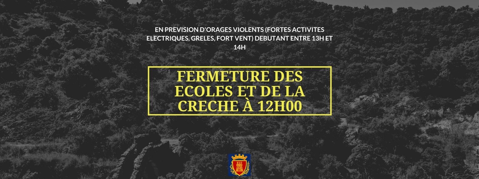 Lundi 04 octobre 2021 : Fermeture des écoles et de la crèche à 12h00