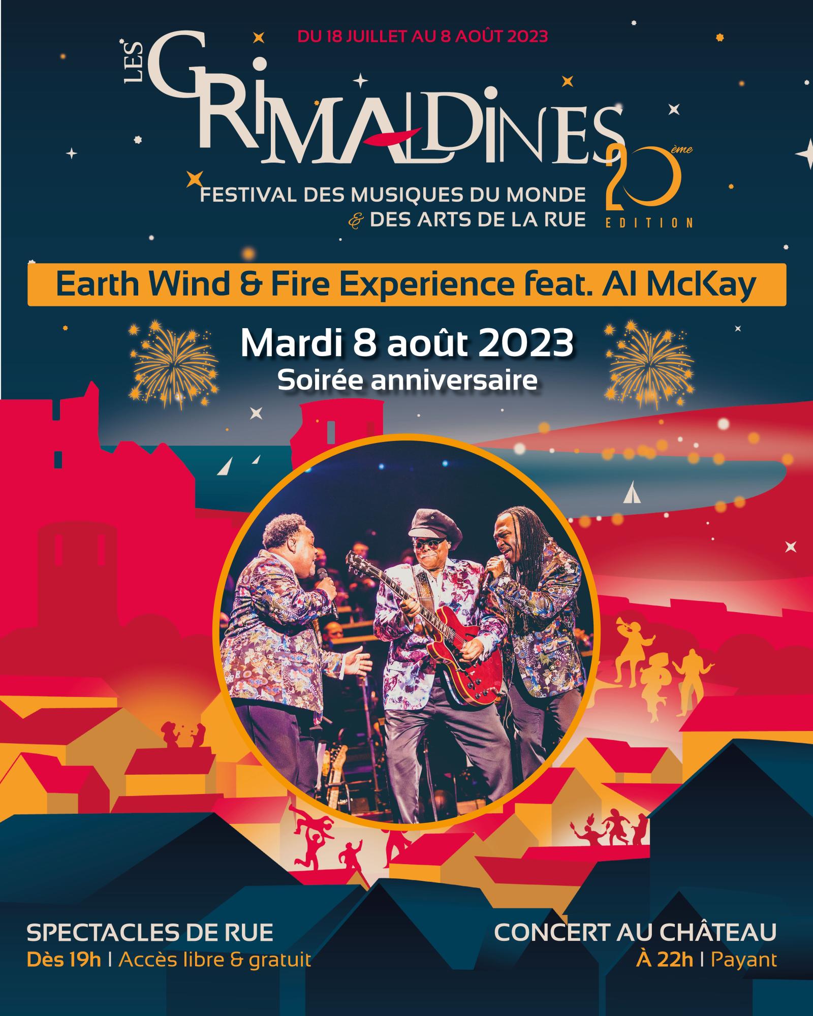 Mardi 08 août 2023 - Les Grimaldines avec Earth Wind and Fire feat Al McKay 