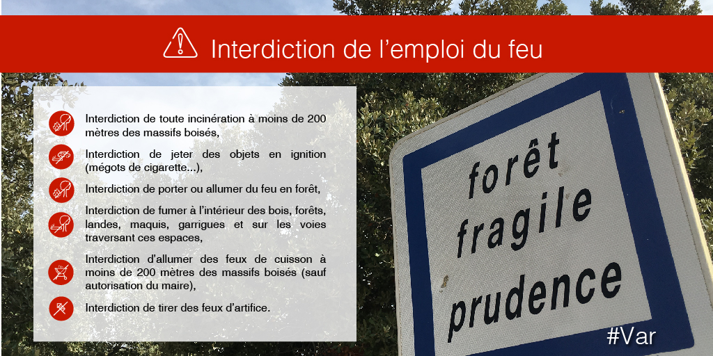 Prolongation de l'interdiction de l'usage du feu jusqu'au 30 novembre 