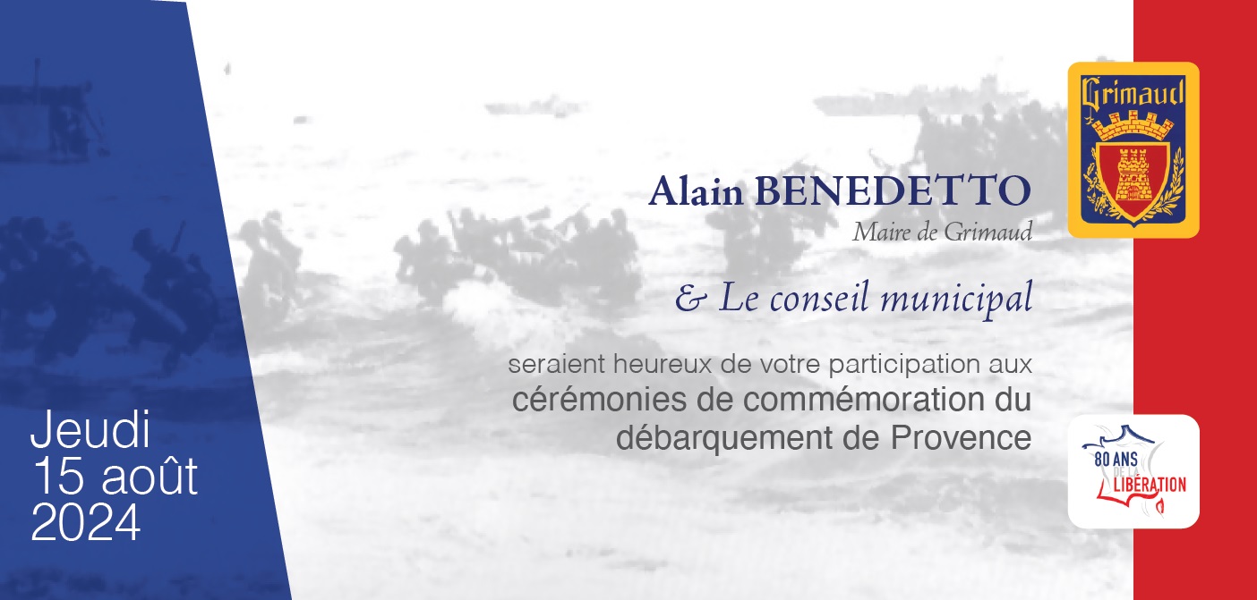 Invitation : cérémonies du 15 août 2024 - 80 ans de la libération de la Provence