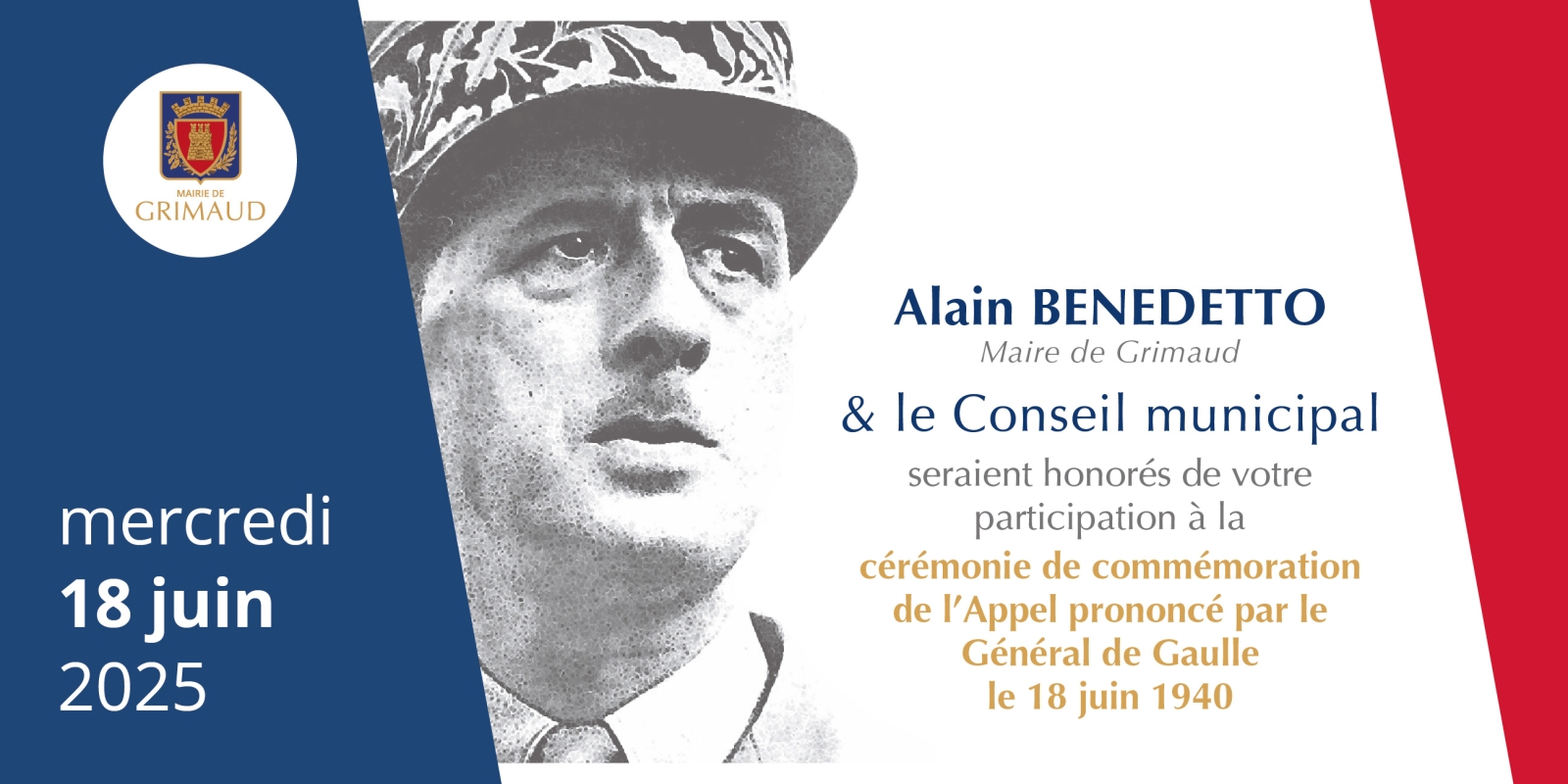 mercredi 18 juin 2025 : Commémoration de l'Appel du Général de Gaulle