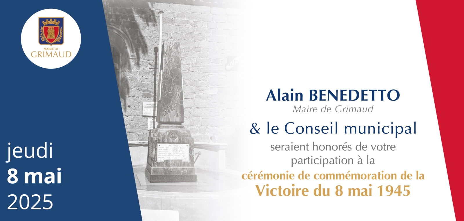 jeudi 8 mai - commémoration de la Victoire du 8 mai 1945​