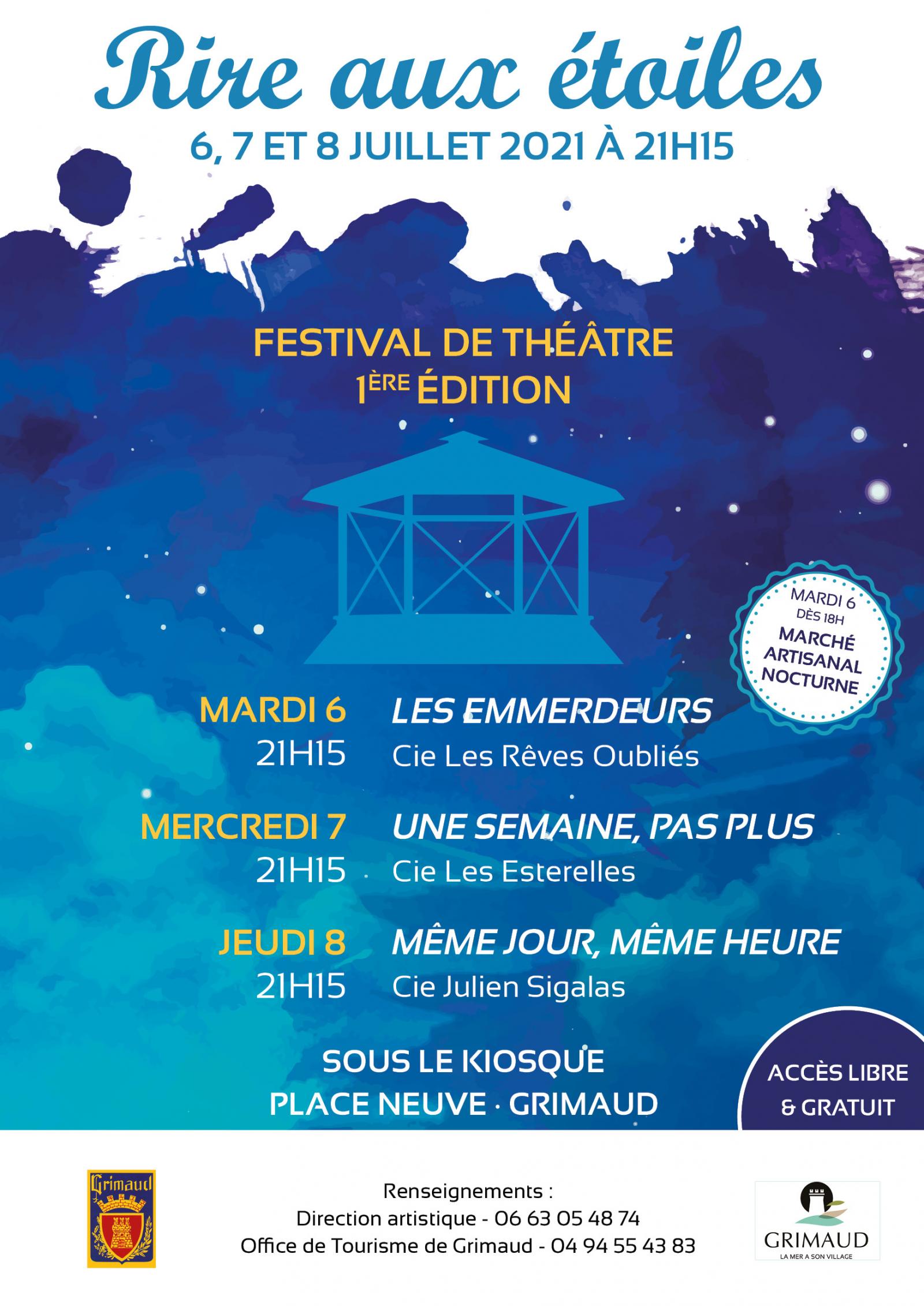 6, 7 et 8 juillet 2021 : Festival de théâtre 