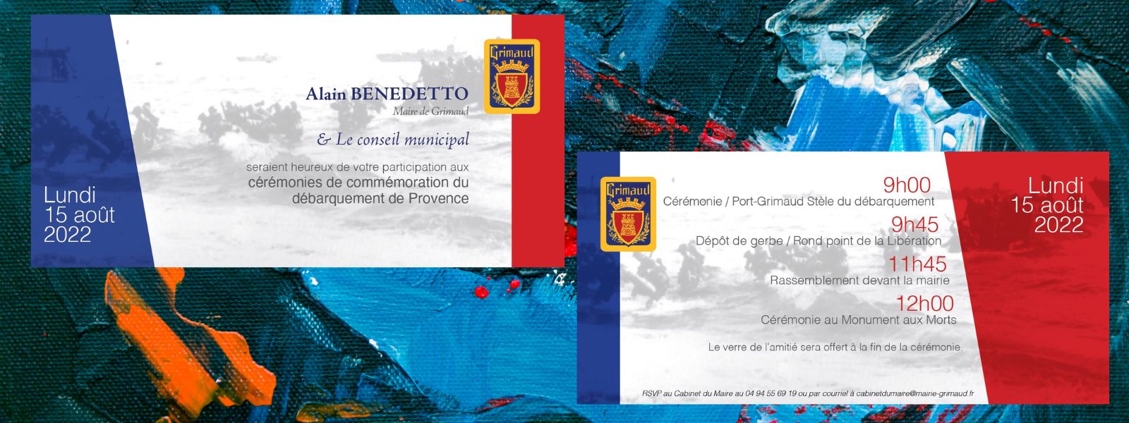 Invitation : cérémonies du 15 août 2022 - libération de la Provence 