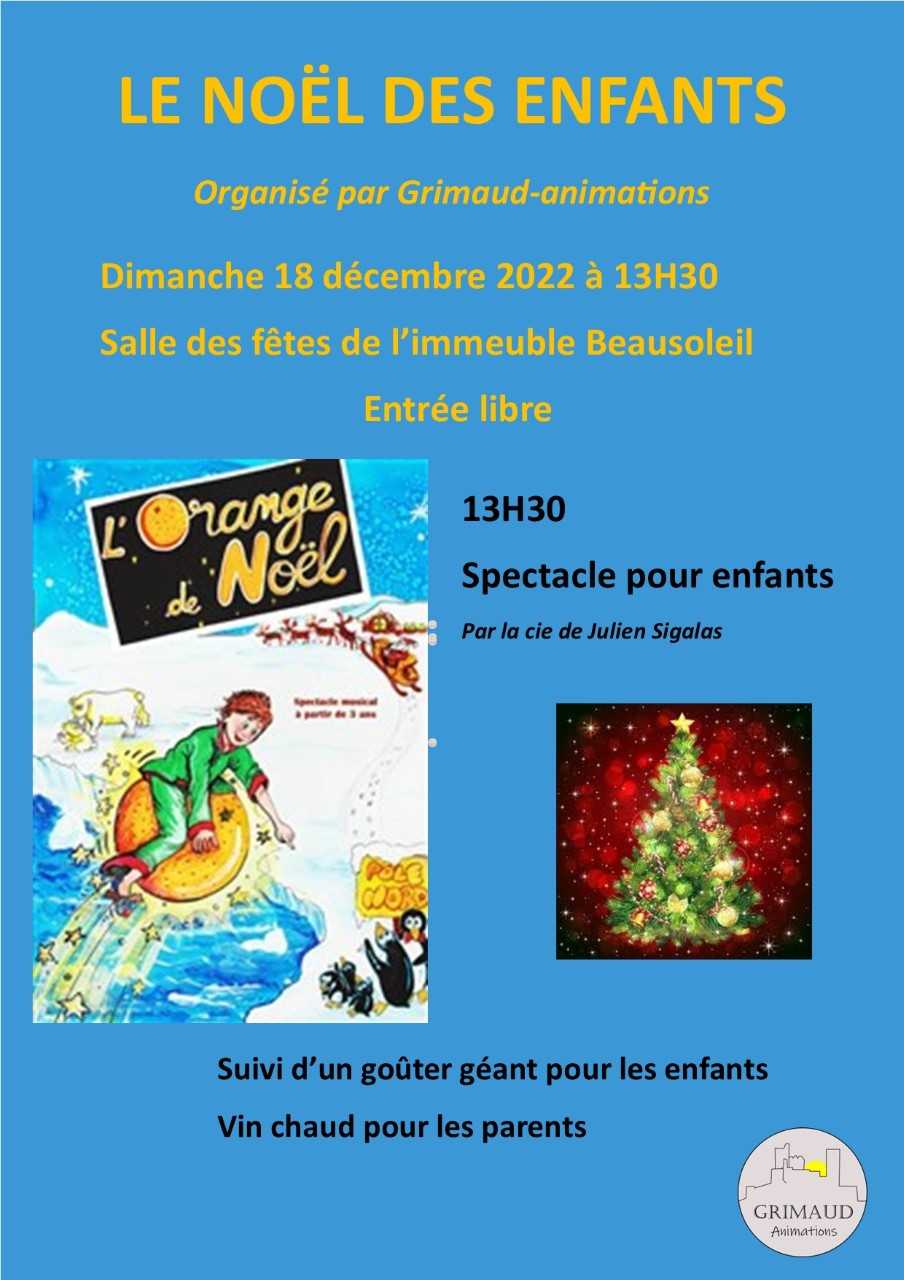 Dimanche 18 décembre 2022 : Le Noël des enfants de Grimaud animation 